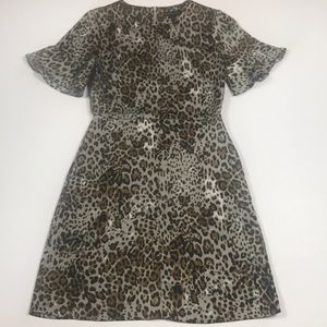 Banana Republic Leopard Print Flutter Sleeve Dress